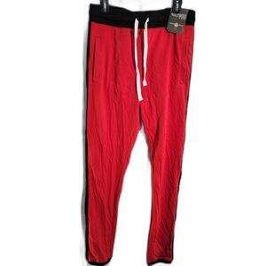 NWT HOLLYWOOD The Jean People Red 100% Cotton Blend Track Pants Women's Size M